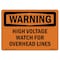 Signmission Safety Sign, OSHA WARNING, 7" Height, 10" Width, High Voltage Watch For Overhead Lines, Landscape OS-WS-D-710-L-12183 - alternate 1